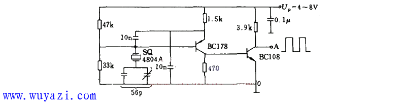 基於SQ4804A構成的100KHZ振蕩器工作原理電路圖