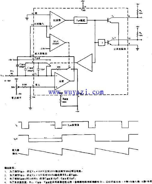 10Hz-10kHz電壓頻率轉換器電路圖