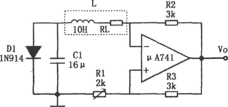 μA741構成簡單的正弦波發生器