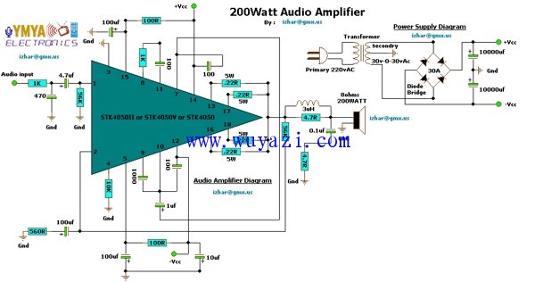 200W音頻放大器電路