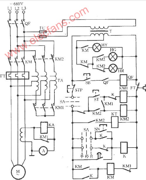 22-75型自耦降壓啟動電路圖