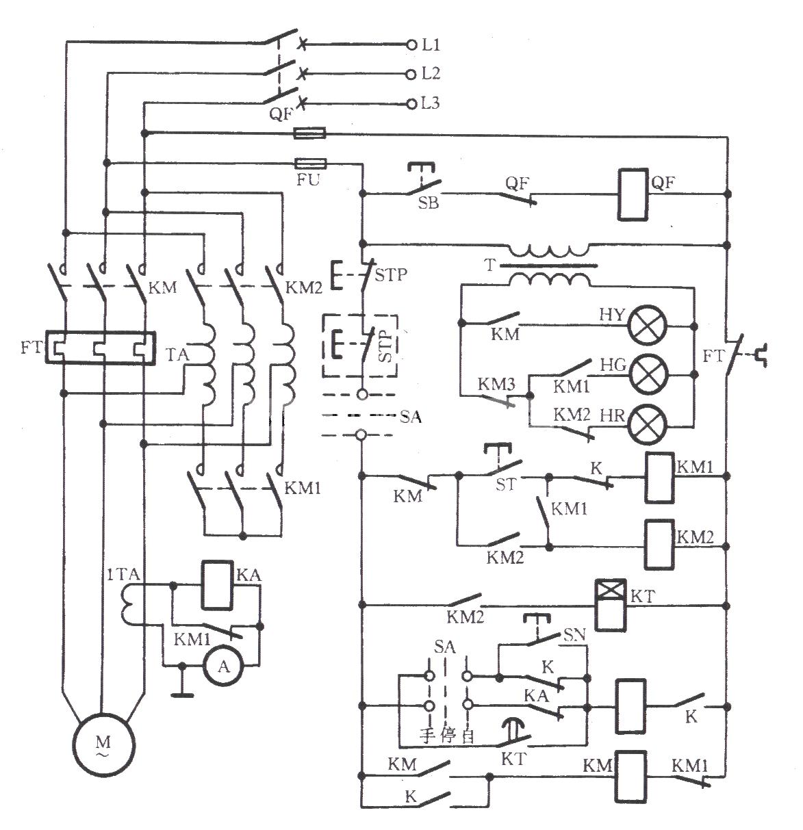 11～75型自耦降壓啟動電路圖