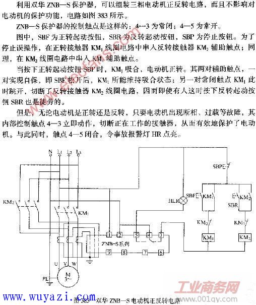 雙華ZNB-S電動機正反轉電路圖