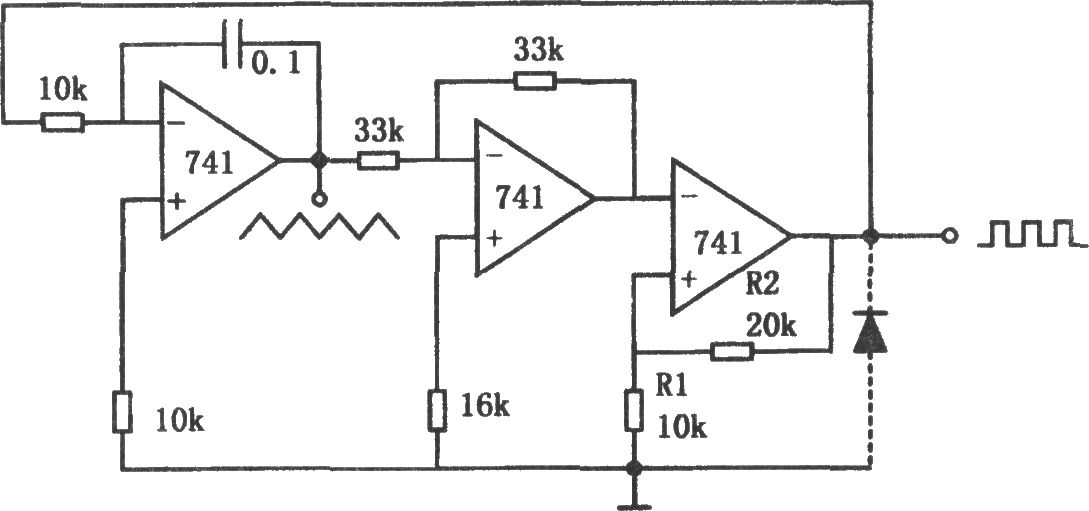 低頻多種波形發生器(741)電路