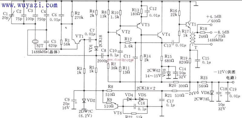 1488kHz信號發生器與分頻器電路的原理