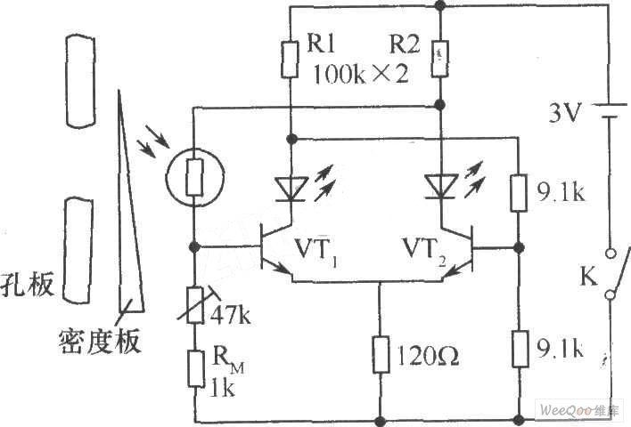CdS光敏電阻作電子測光元件電路圖