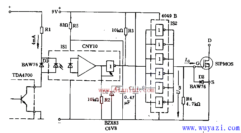 TDA4700構成的SIPMOS晶體管控制電路設計圖