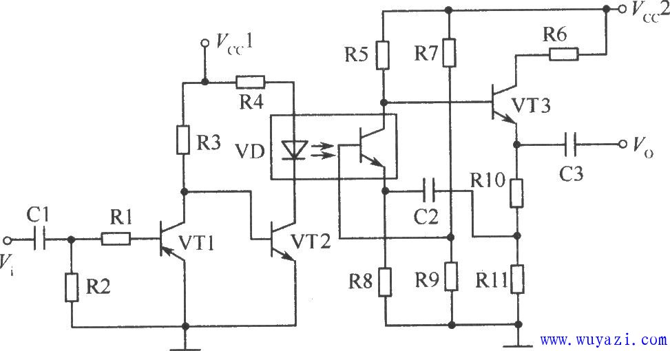 光電耦合器在音頻放大電路中的典型應用電路