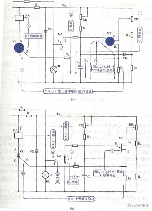 單晶體管時間繼電器電路圖