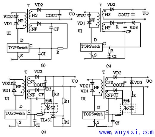 4類小功率通用的電壓反饋電路圖