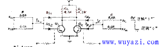 輸入或非信號控制的觸發器電路原理圖