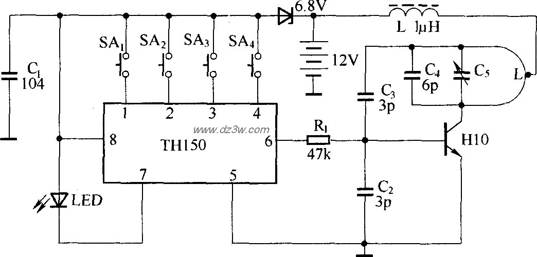 滾碼型無線電遙控電路(TH150/TH150A、B)