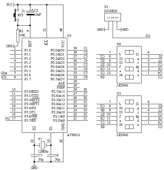 DS18B20應用電路圖