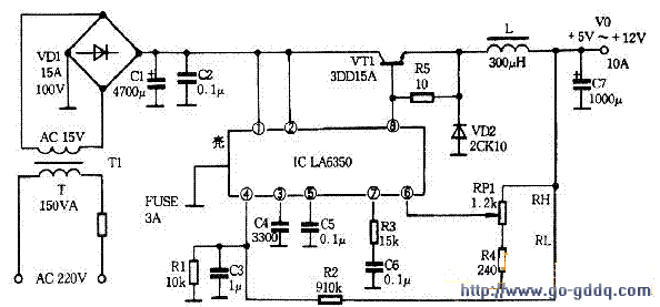 LA6350開關穩壓電源電路圖