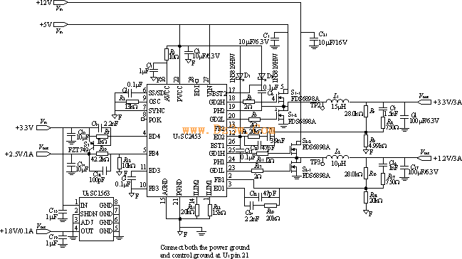 SC2453組成的多路輸出開關電源電路圖