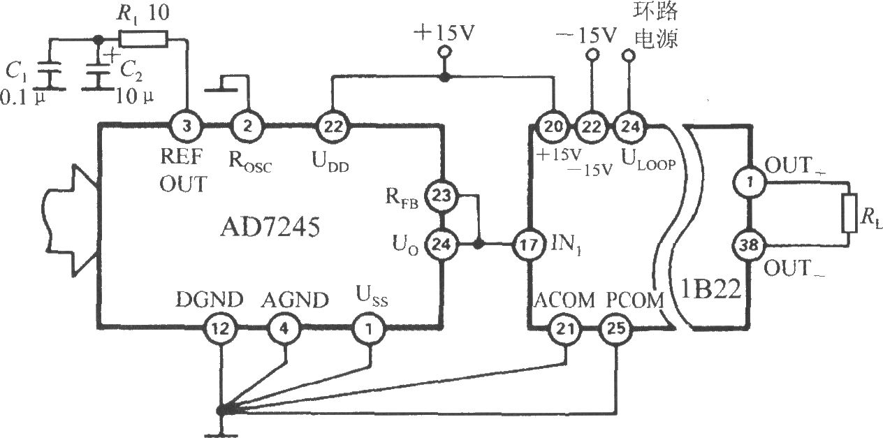 DA轉換器AD7245的電流環介面電路