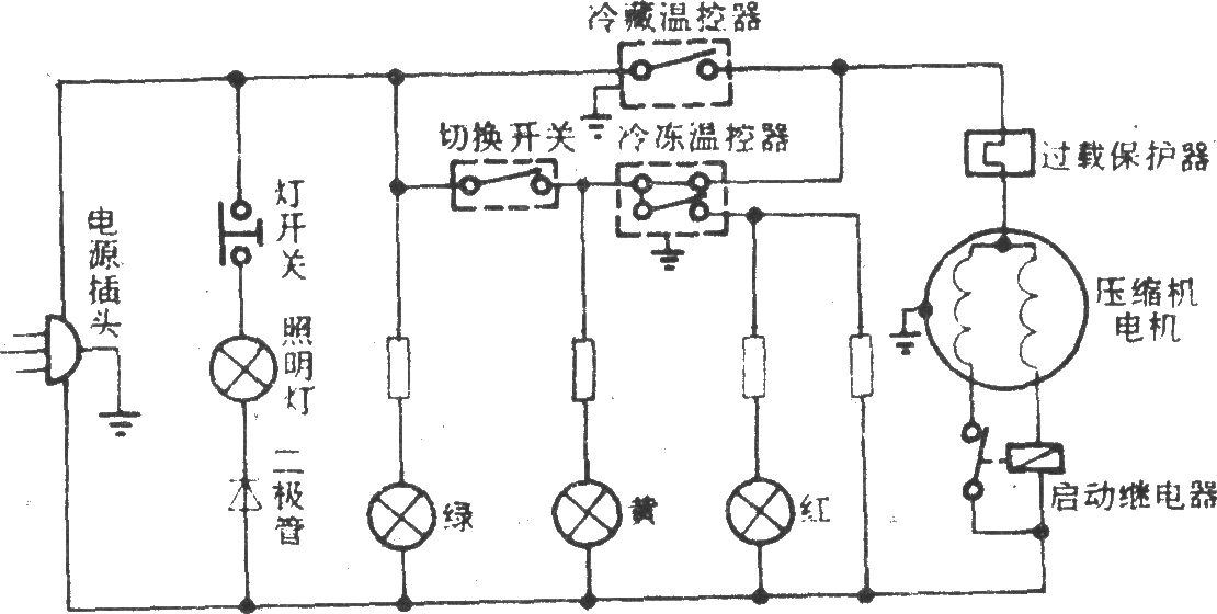 琴島-利渤海爾BCD-161冰箱電路圖