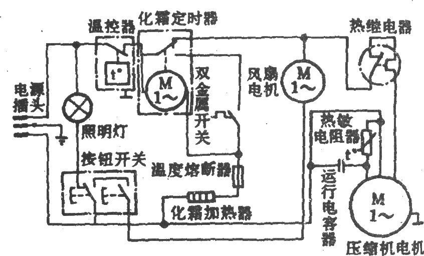 上菱BCD-216W冰箱電路圖