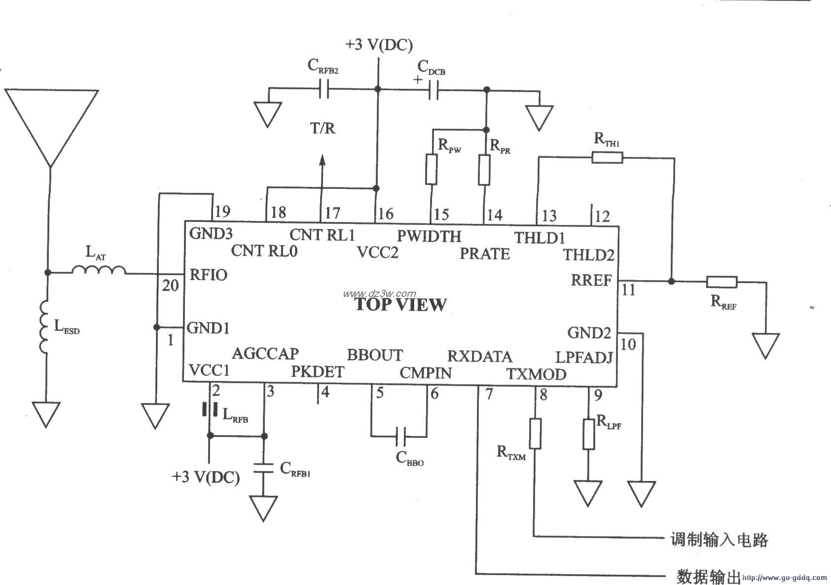 TRl001 00K/ASK 868.35 MHz收發器主要技術特點