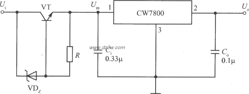 CW7800構成高輸入電壓的集成穩壓電源電路（1）