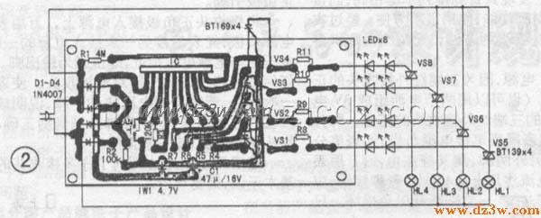 SH803大功率彩燈程式控制器電路