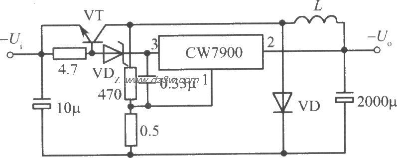 CW7900構成的自激開關式集成穩壓電源電路