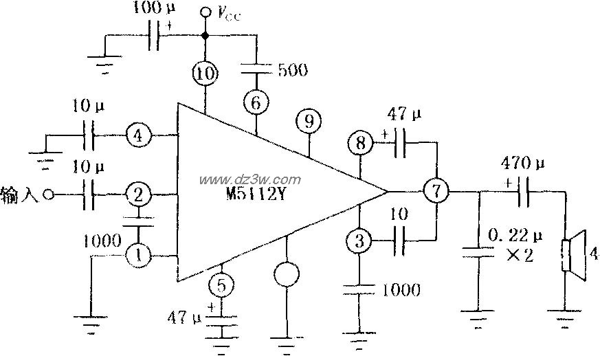 M5112Y 5W音頻功率放大電路