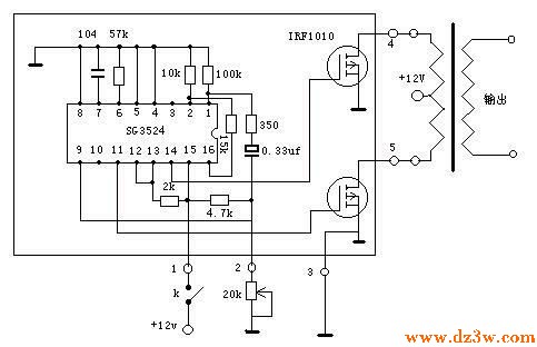 SG3524組成的簡易500W逆變器電路圖