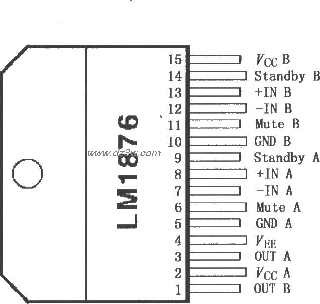 LM1876 引腳排列圖