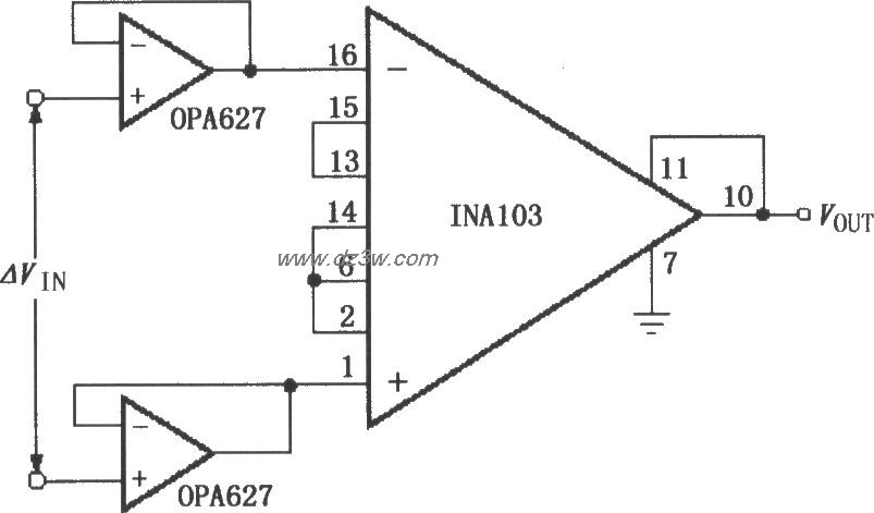 具有高輸入阻抗的FET緩衝放大器(INA103)