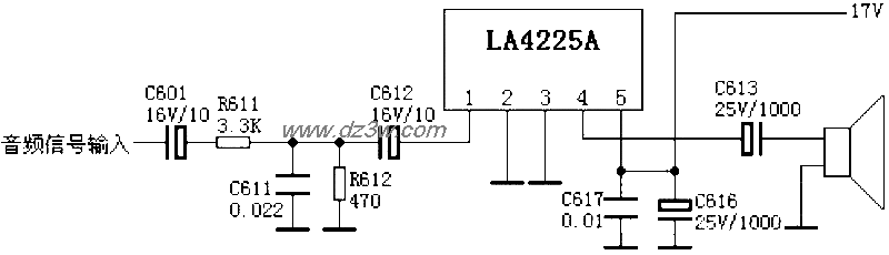 LA4225A 伴音功放電路