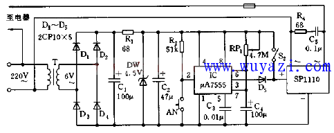 基於μA7555構成的交流電定時開關控制器
