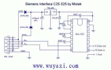 單片機與RS232串口接線電路圖