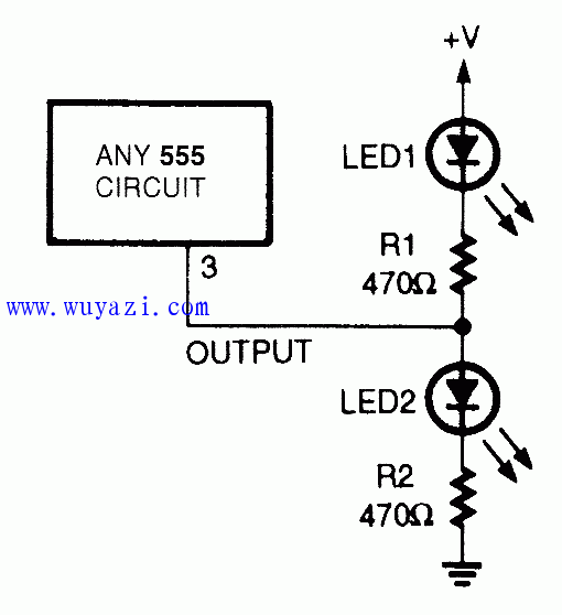 555電路輸出指示燈電路