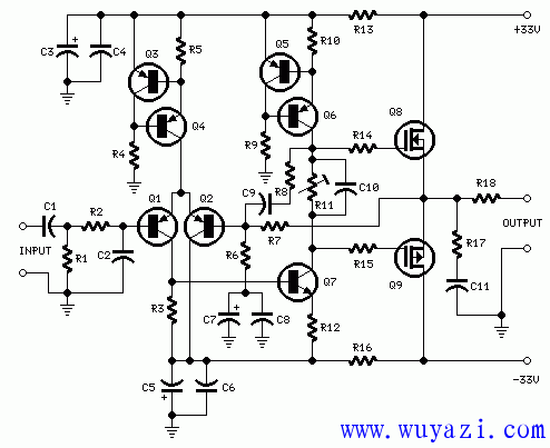 25瓦的MOSFET音頻放大器電源電路原理圖