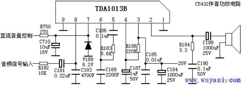 TDA1013伴音功放電路