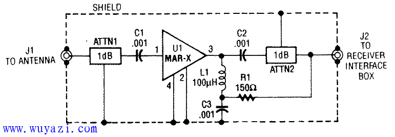 採用MAR-x的甚高頻/超高頻前置放大器
