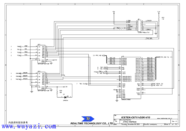ICETEK-C6711-A的JTAG介面原理圖