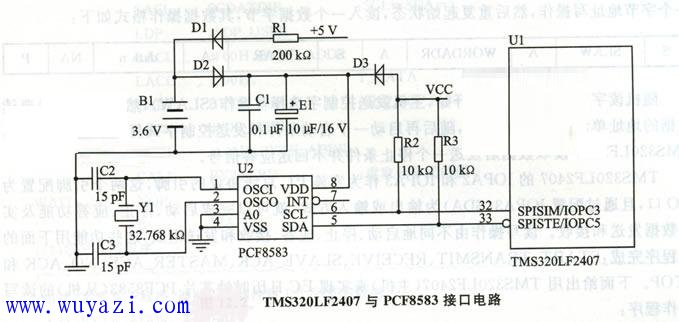TMS320LF2407與PCF8583介面電路