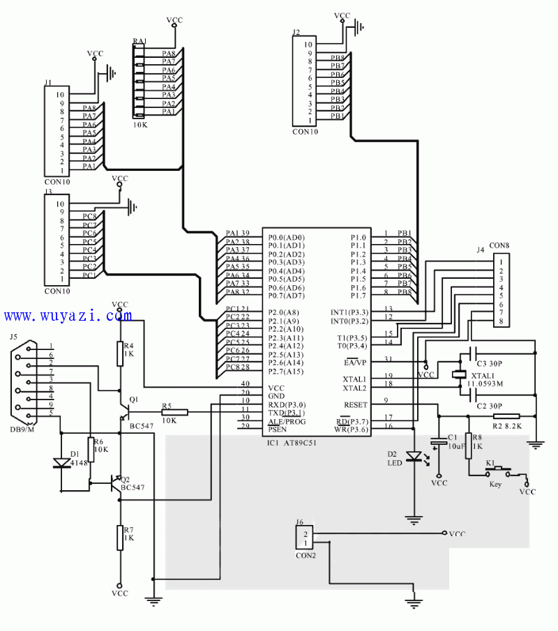 RS232C串列通訊介面電路圖