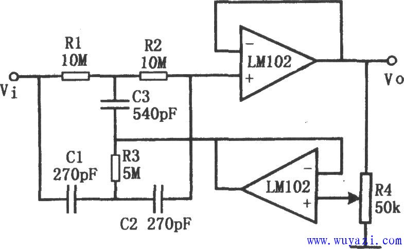 高Q值陷波濾波器(LM102)