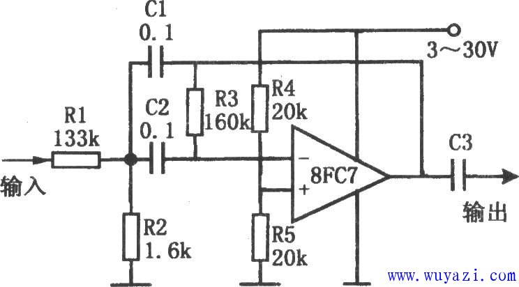 單電源低電壓帶通濾波器(8FC7)