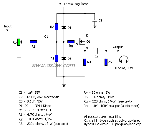 MOSFET A 類放大器電路