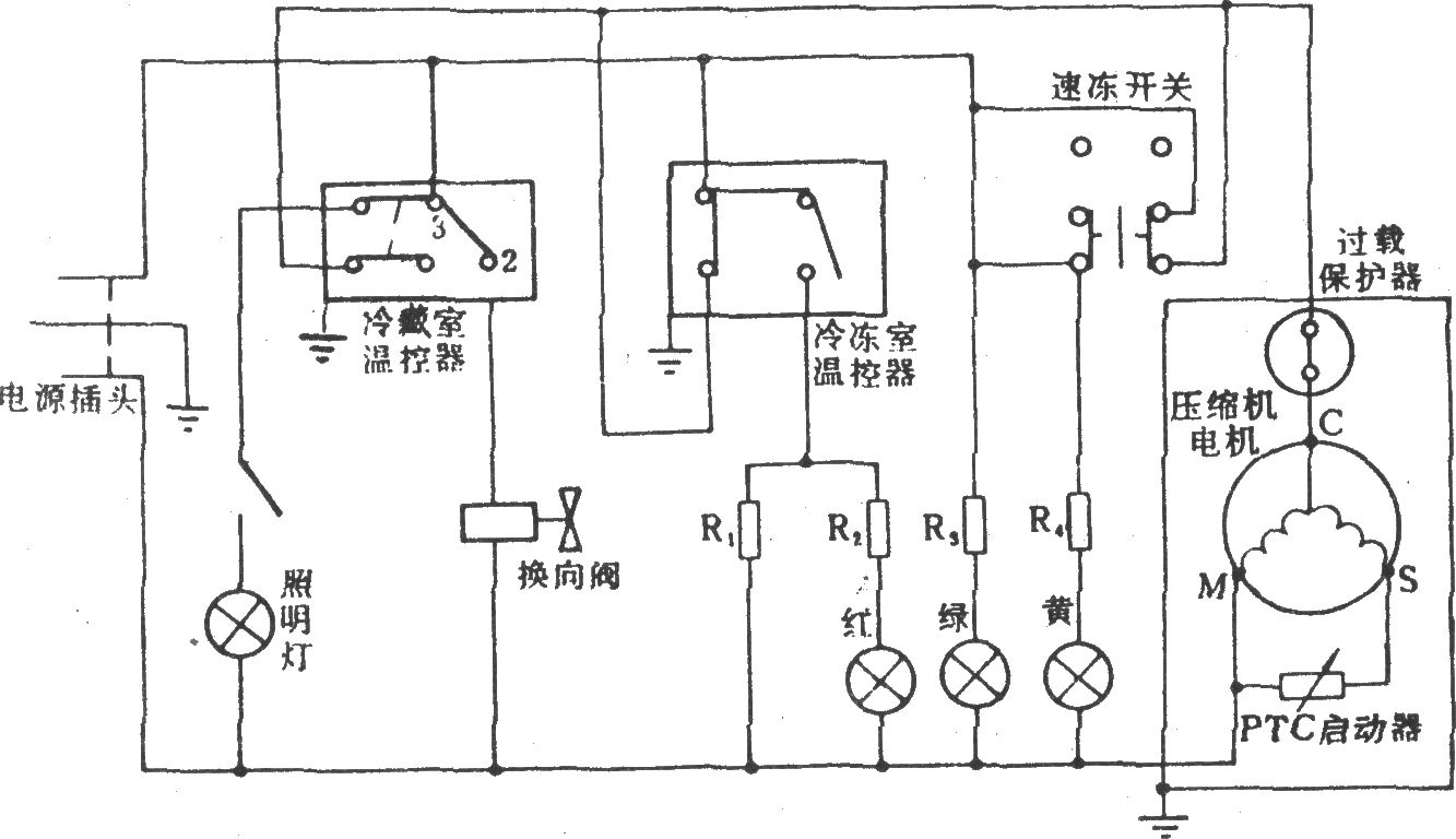 風華BYD-220電冰箱控制板電路圖