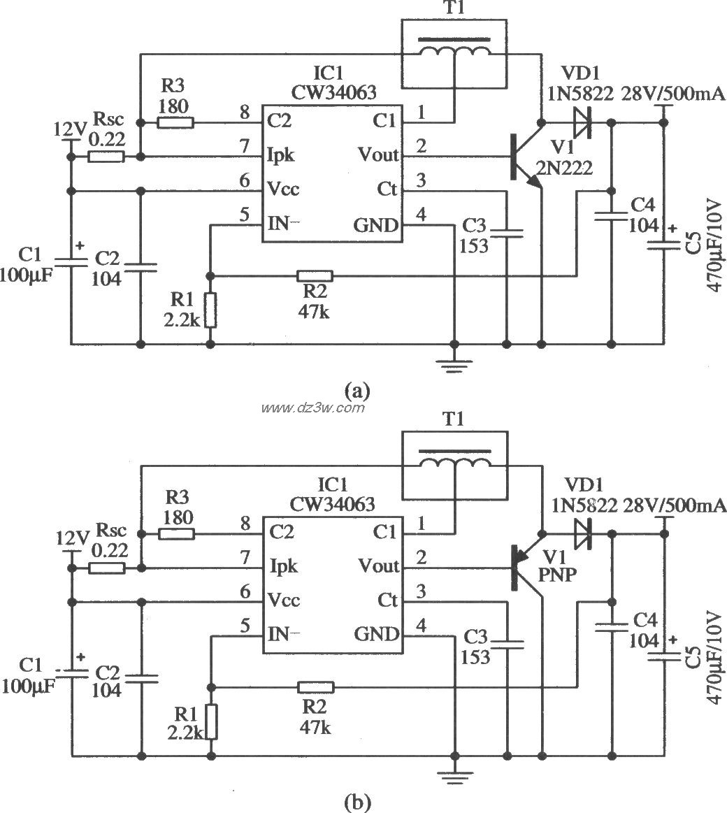 升壓型擴大輸出電流的應用電路(CW34603)