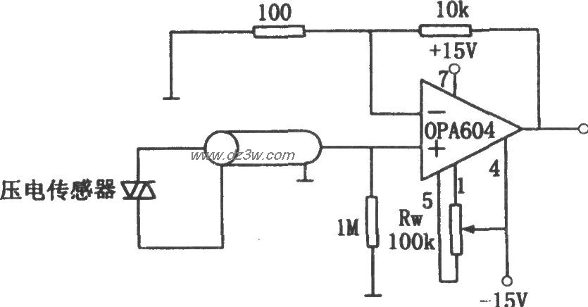 壓電感測器用高保真高阻抗放大器(OPA604)