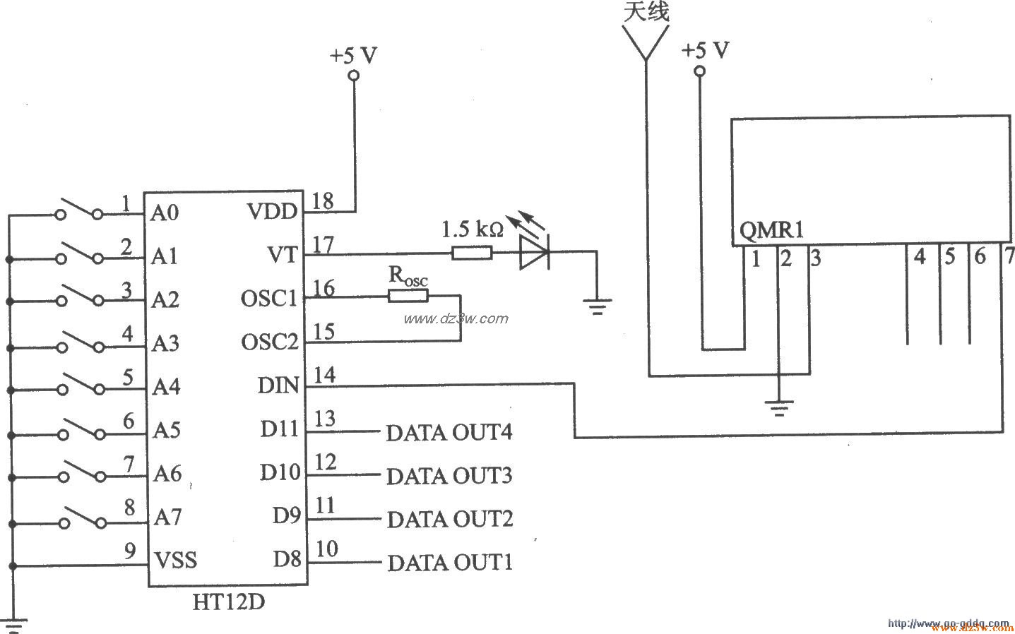 AM/FM接收器模塊QMRl/QMR2特性及應用電路圖
