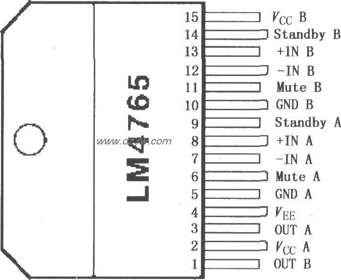 LM4765 引腳排列圖