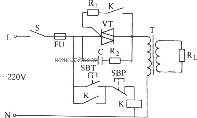 雙向晶閘管對單相電感性負載控制電路