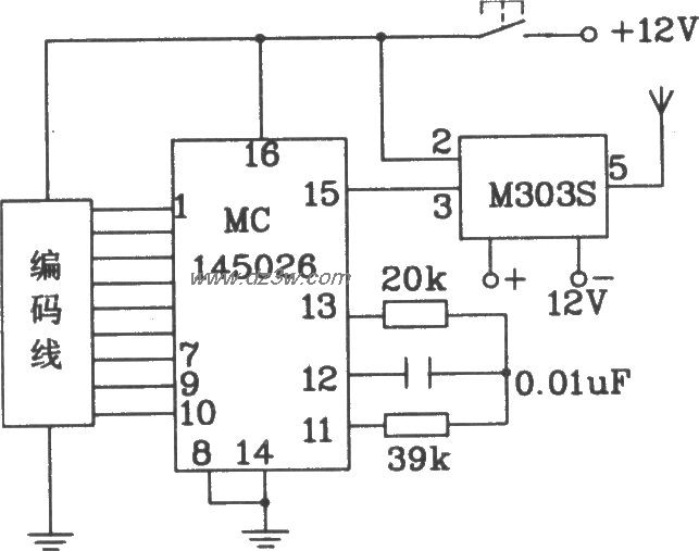 M303S構成的遙控編碼發射電路